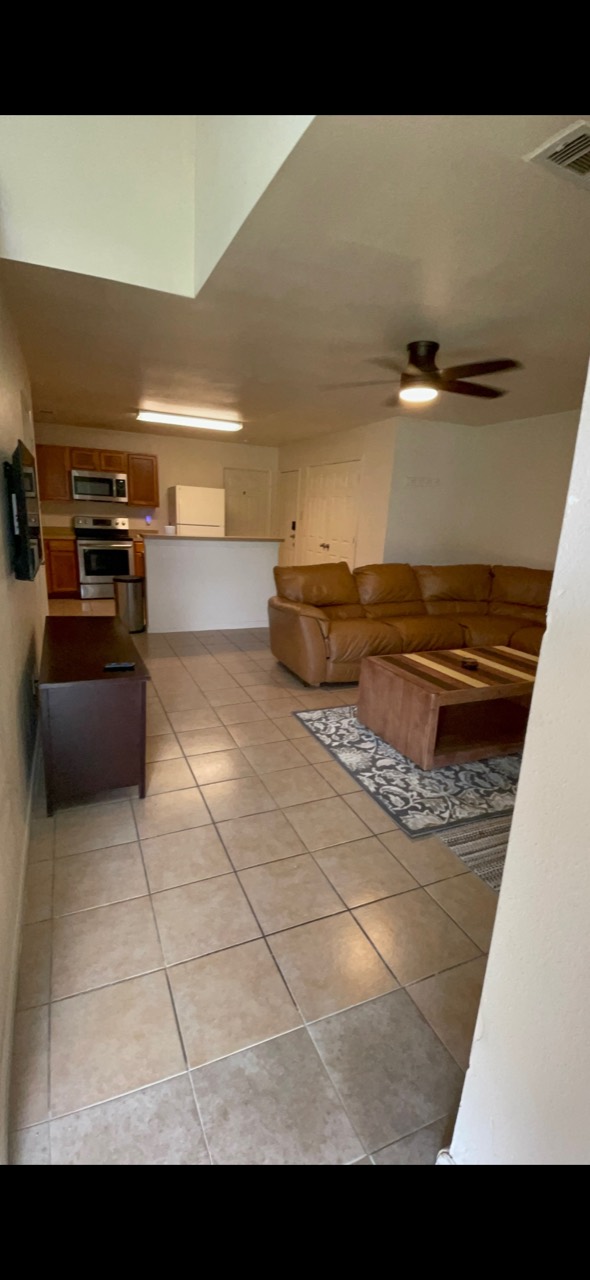 Open-plan kitchen and living space